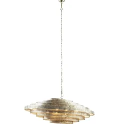 Design hanglamp ovaal oud zilver
