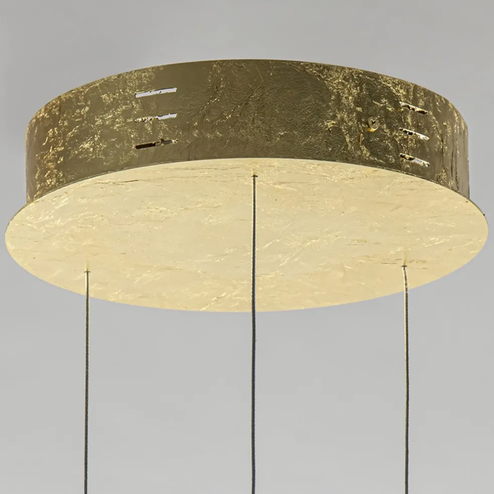 Design LED hanglamp 3-lichts rond goldleaf