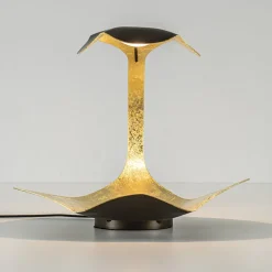 Design LED Tafellamp brons met goldleaf