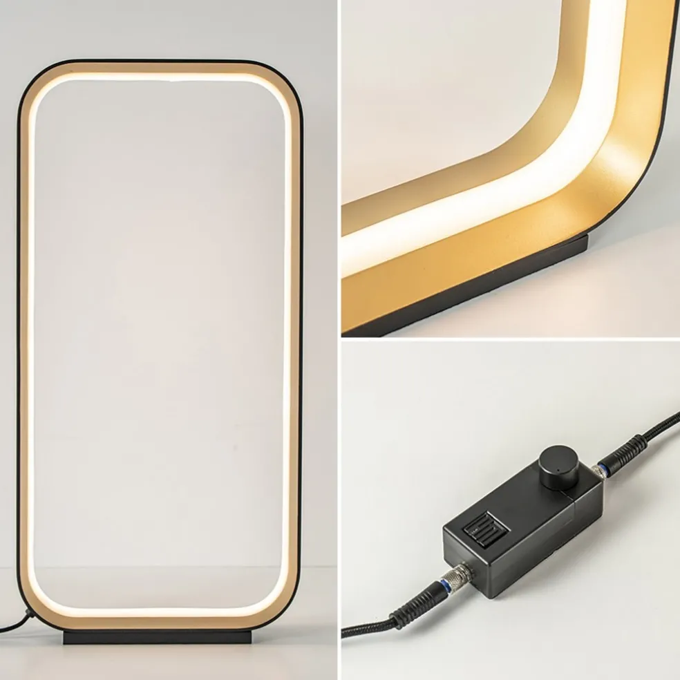 Design LED tafellamp dimbaar zwart/goud
