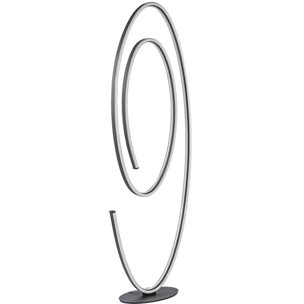 Design LED vloerlamp ovaal mat zwart dimbaar