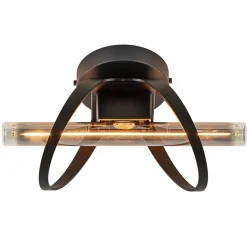 Design plafond/wandlamp mat zwart