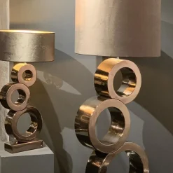 Design tafellamp Circles brons exclusief kap