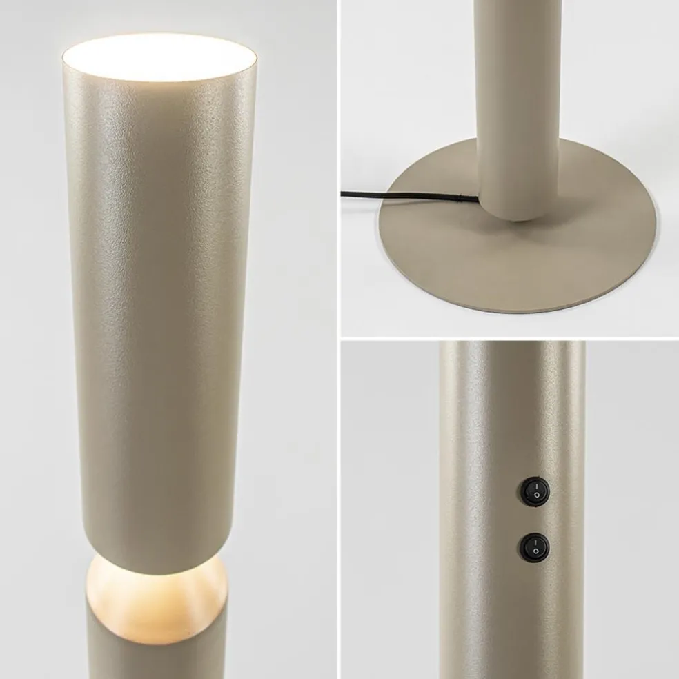 Design vloerlamp beige up+down
