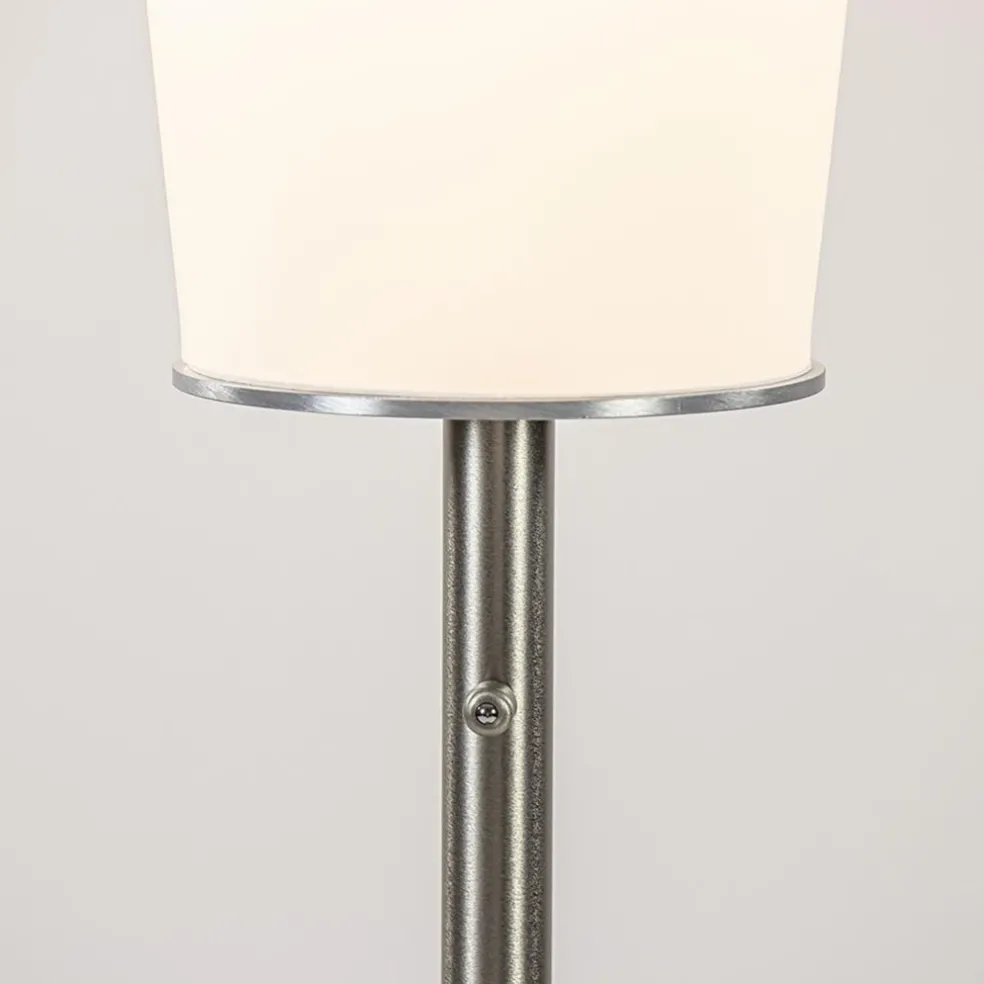 Design vloerlamp cilinder opaal glas met dimbaar LED