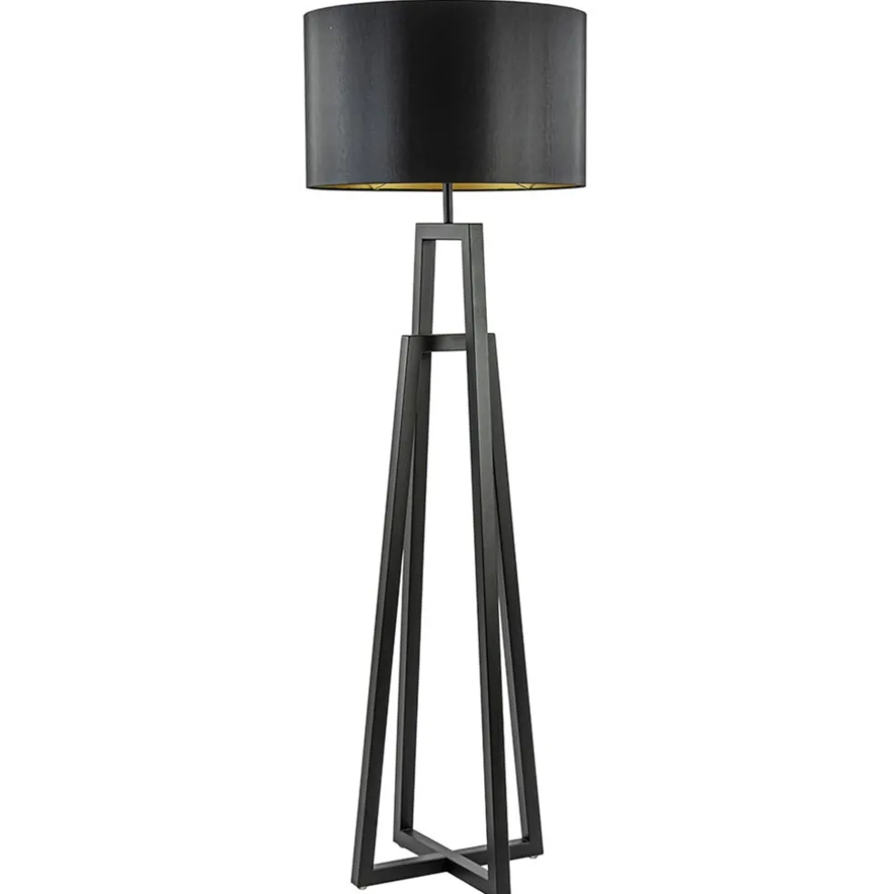 Design vloerlamp mat zwart frame exclusief kap
