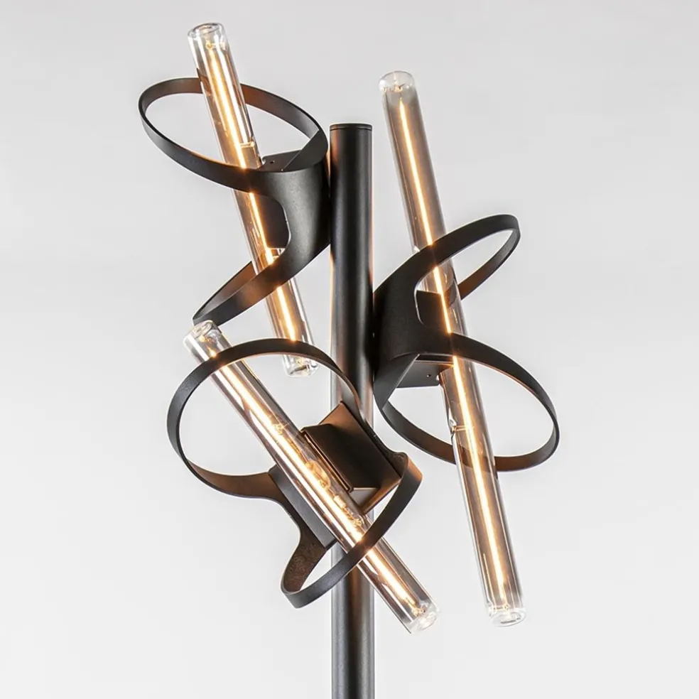 Design vloerlamp mat zwart metaal inclusief LED