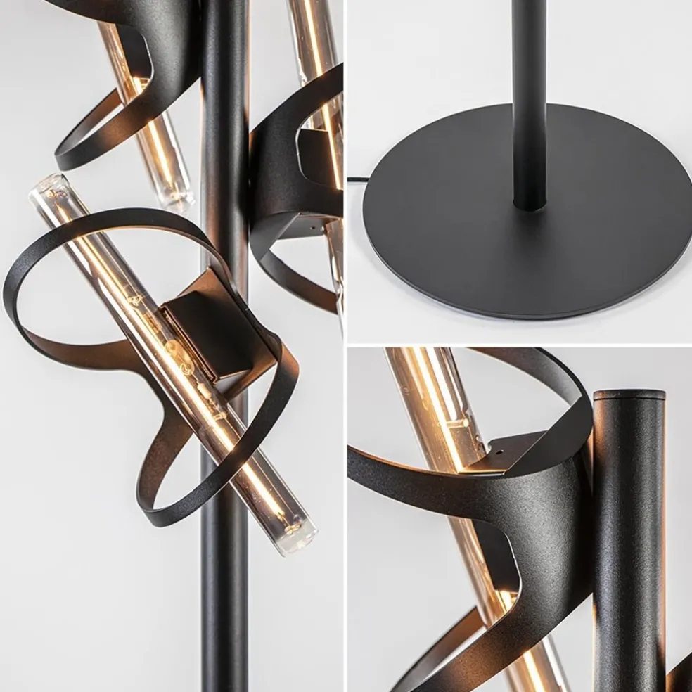 Design vloerlamp mat zwart metaal inclusief LED