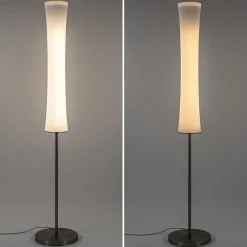 Design vloerlamp nikkel met opaal glas en uplighter