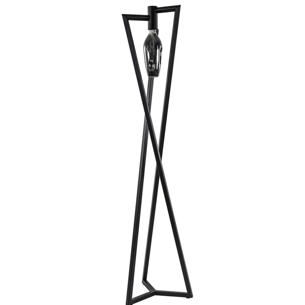 Design vloerlamp Taranto zwart metaal dimbaar