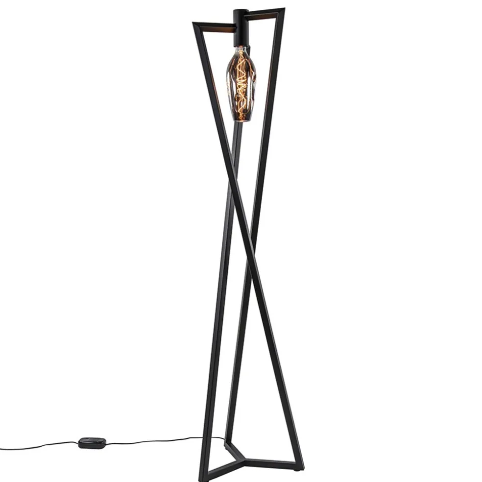 Design vloerlamp Taranto zwart metaal dimbaar