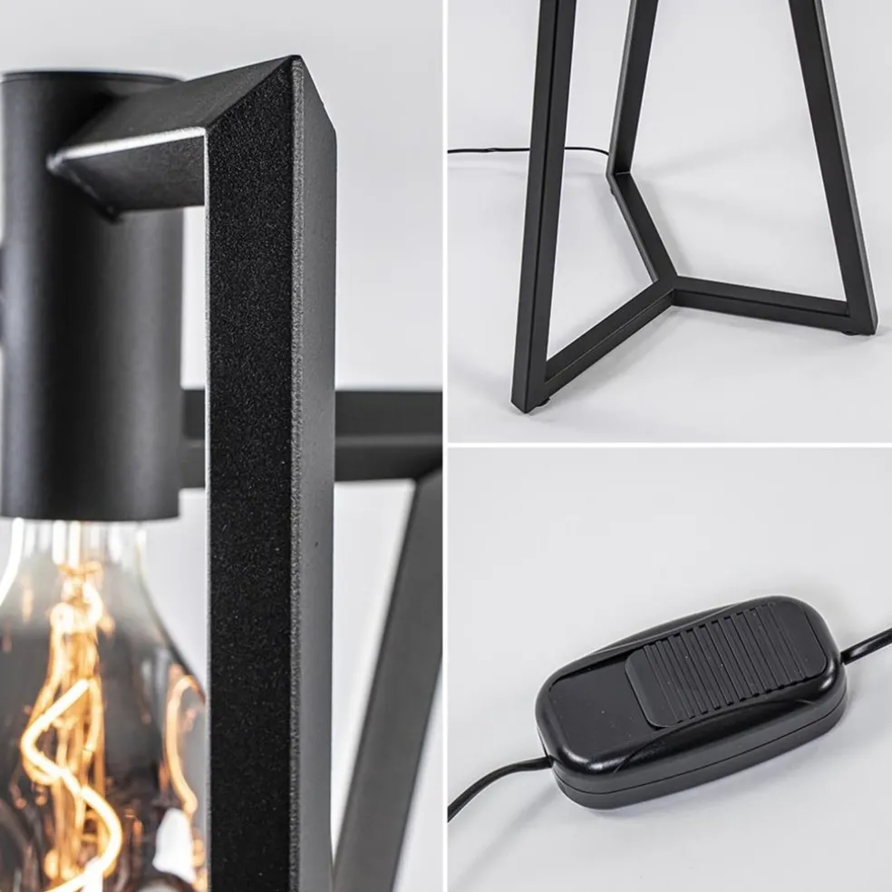 Design vloerlamp Taranto zwart metaal dimbaar