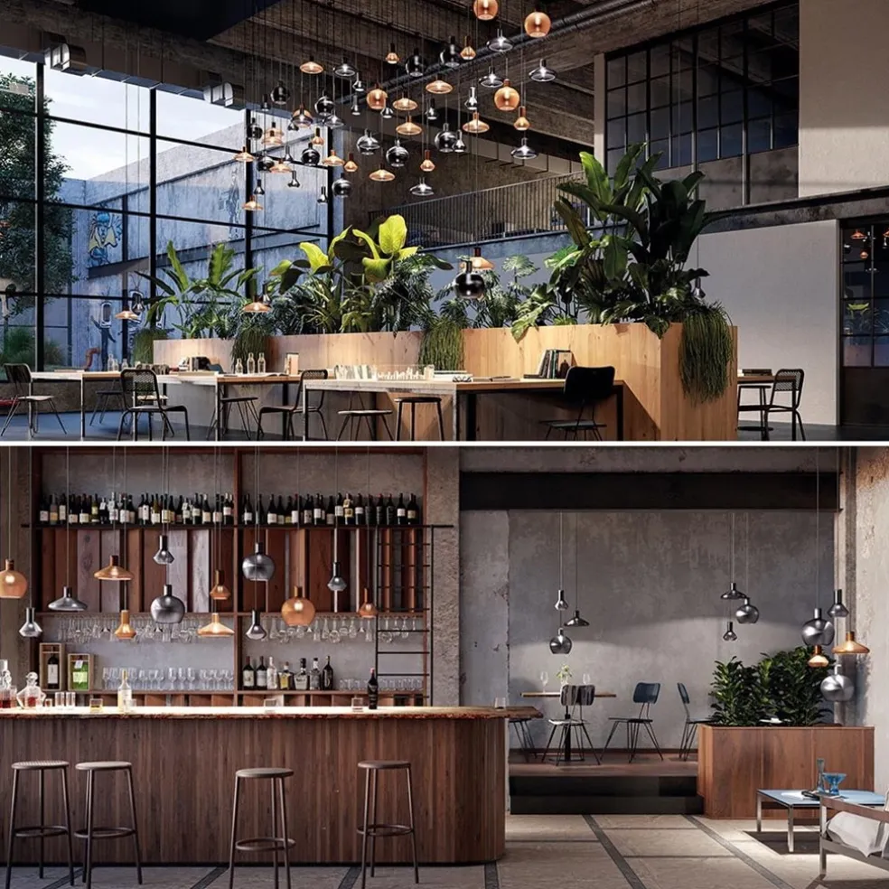 Diesel Living with Lodes hanglamp Flask A metallic black