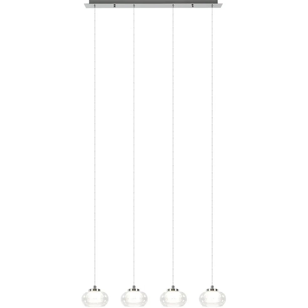 Dimbare LED hanglamp chroom met helder glas