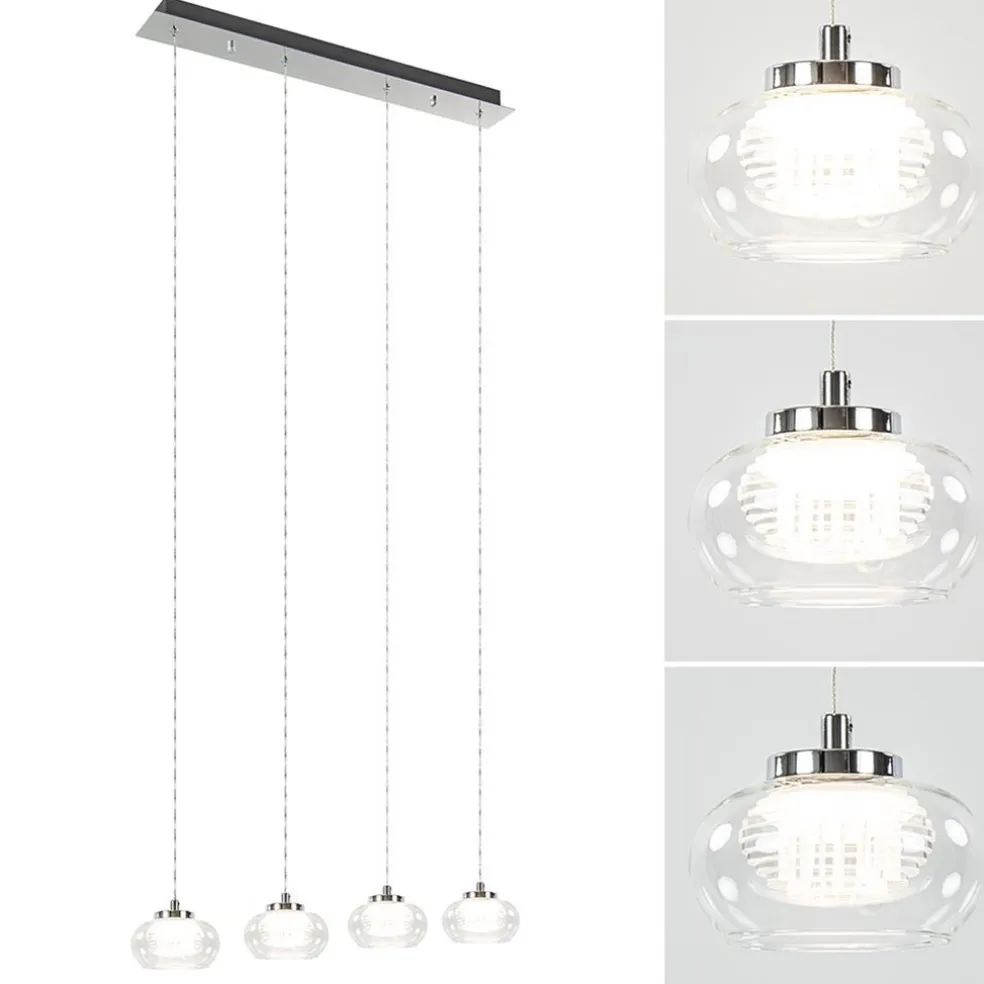 Dimbare LED hanglamp chroom met helder glas