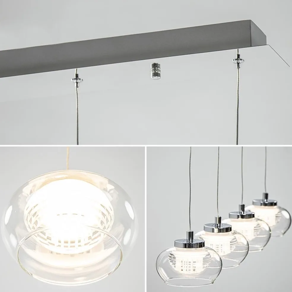 Dimbare LED hanglamp chroom met helder glas