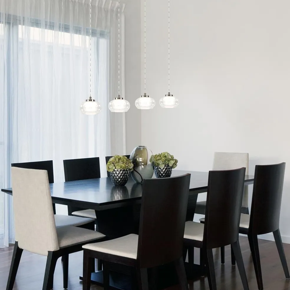 Dimbare LED hanglamp chroom met helder glas