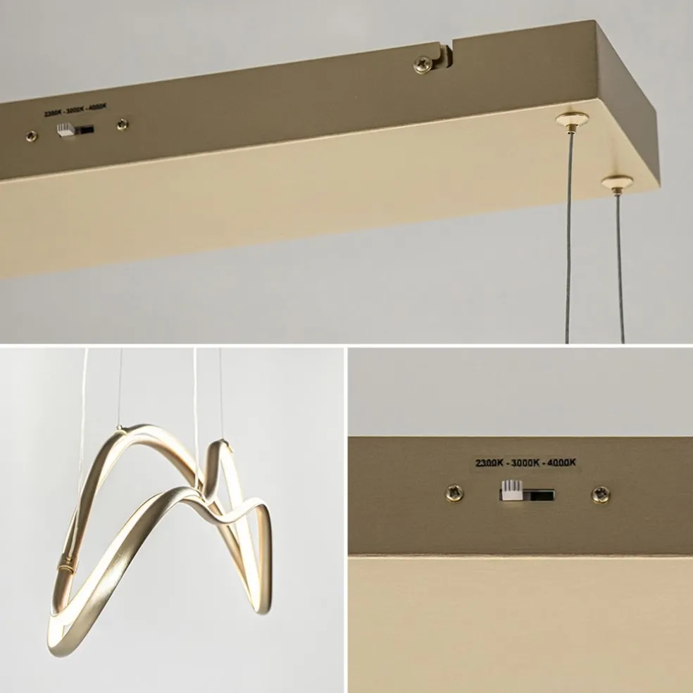 Dimbare LED hanglamp goud
