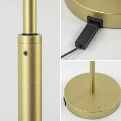 Dimbare LED leeslamp messing op accu oplaadbaar