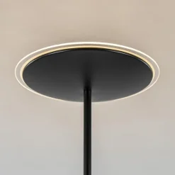 Dimbare LED uplighter vloerlamp mat zwart