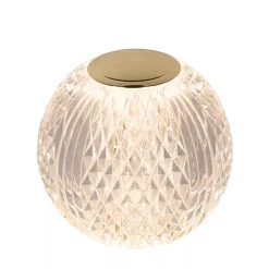 Dimbare tafellamp transparant/goud oplaadbaar