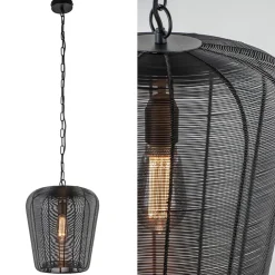 Draad hanglamp Adeta mat zwart Ø31 cm