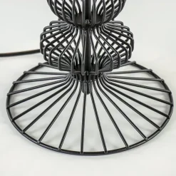 Draad tafellamp zwart met cilinder kap