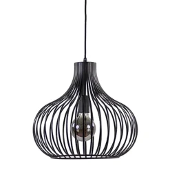 Draadhanglamp medium zwart 38cm