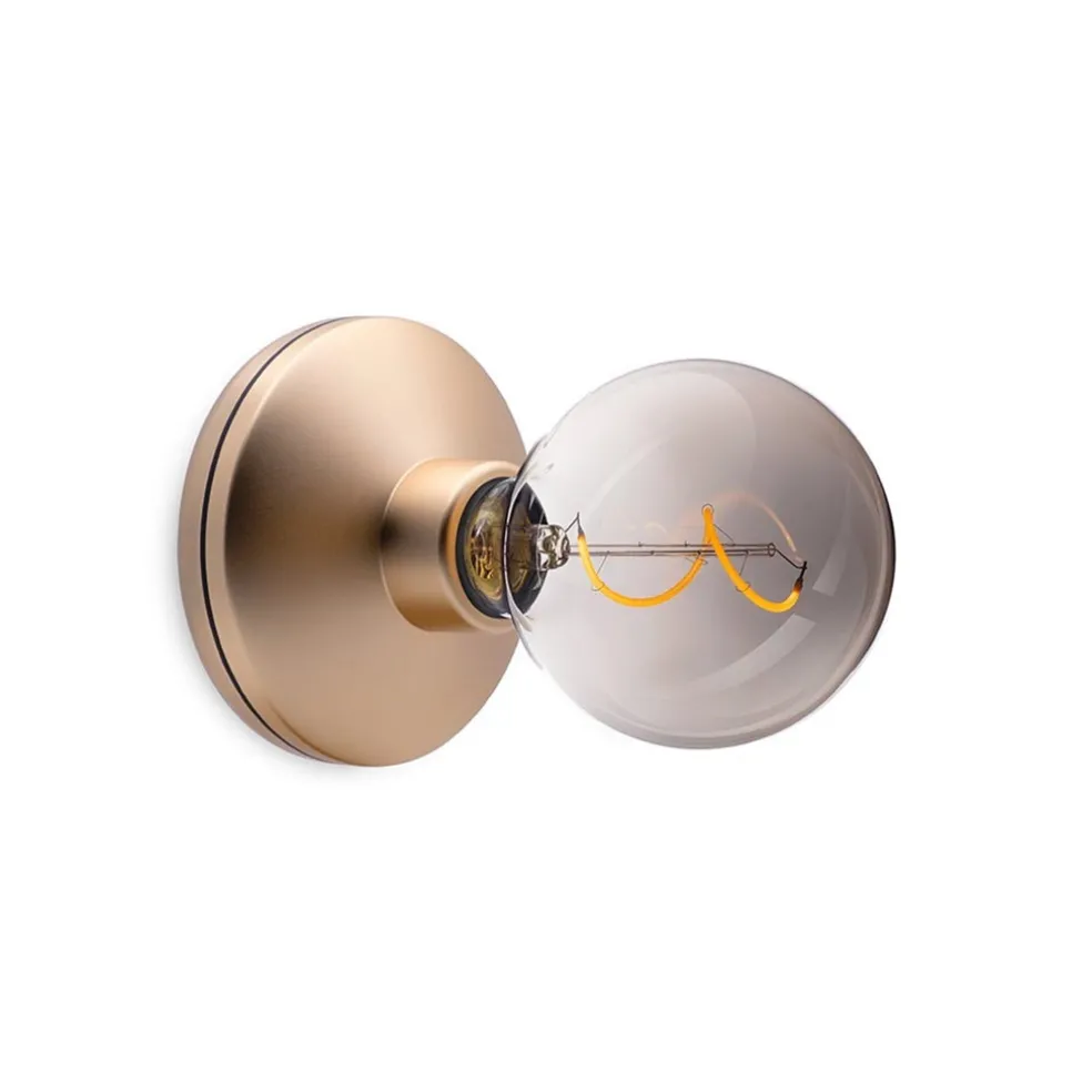 Draadloze wandlamp oplaadbaar goud met smoke