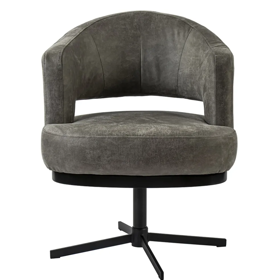 Draaibare armstoel bull-leder met return-system