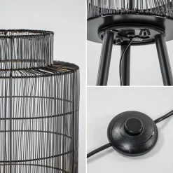 Driepoot vloerlamp Gruaro zwart met brons