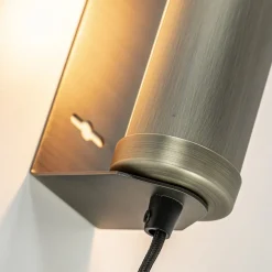 E14 wandlamp mat antiek brass met snoer