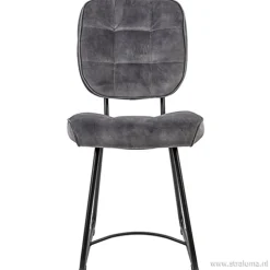 Eetkamerstoel velours grijs met zwart