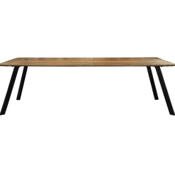 Eettafel mangohout met zwarte poot 240x90 cm