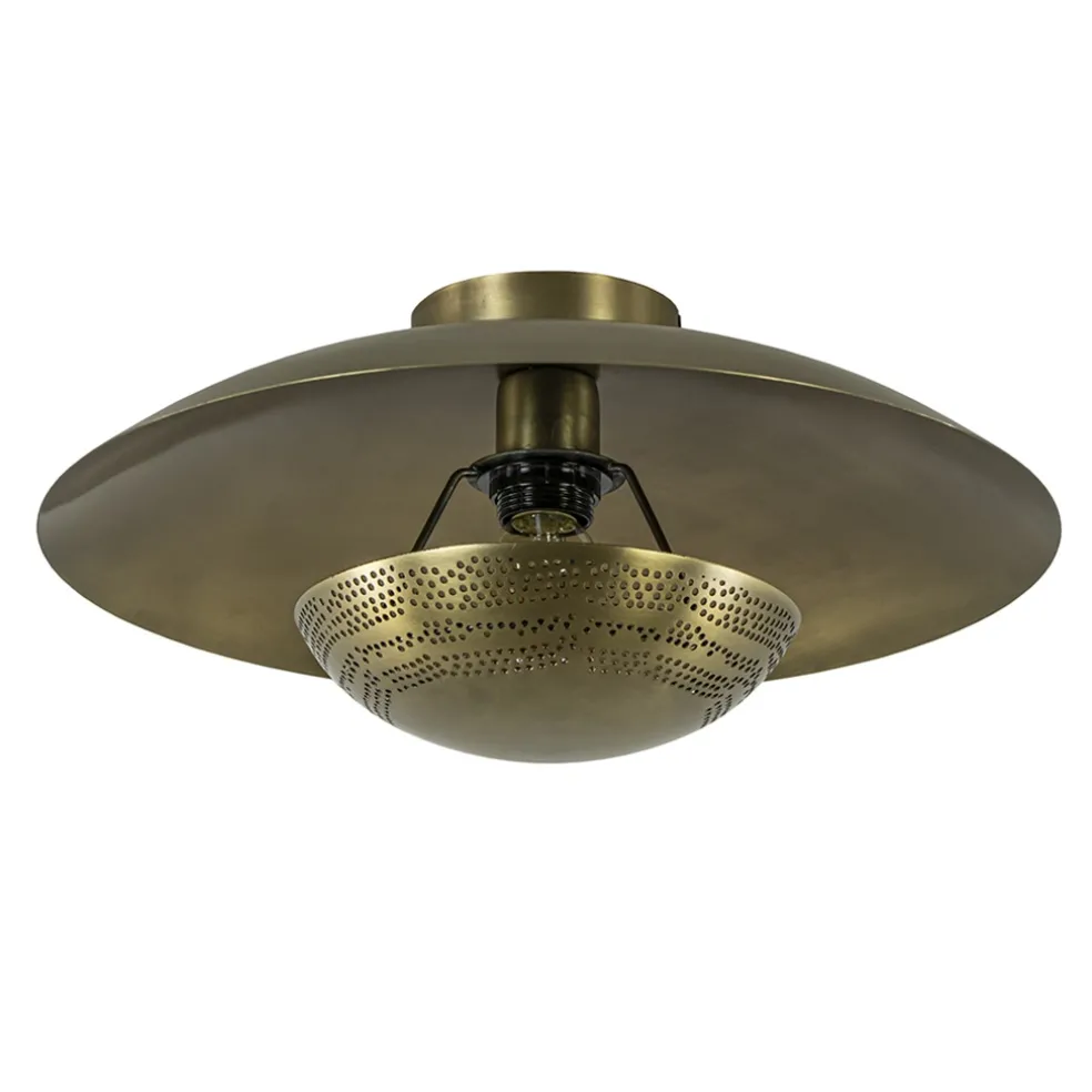 Elegante plafond/wandlamp antiek brons
