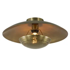 Elegante plafond/wandlamp antiek brons