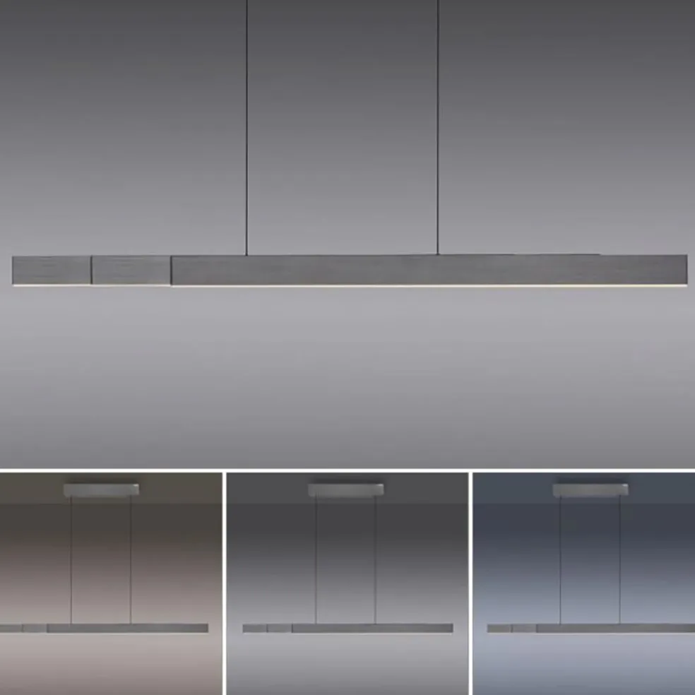 Elektrisch verstelbare LED hanglamp grijs dimbaar