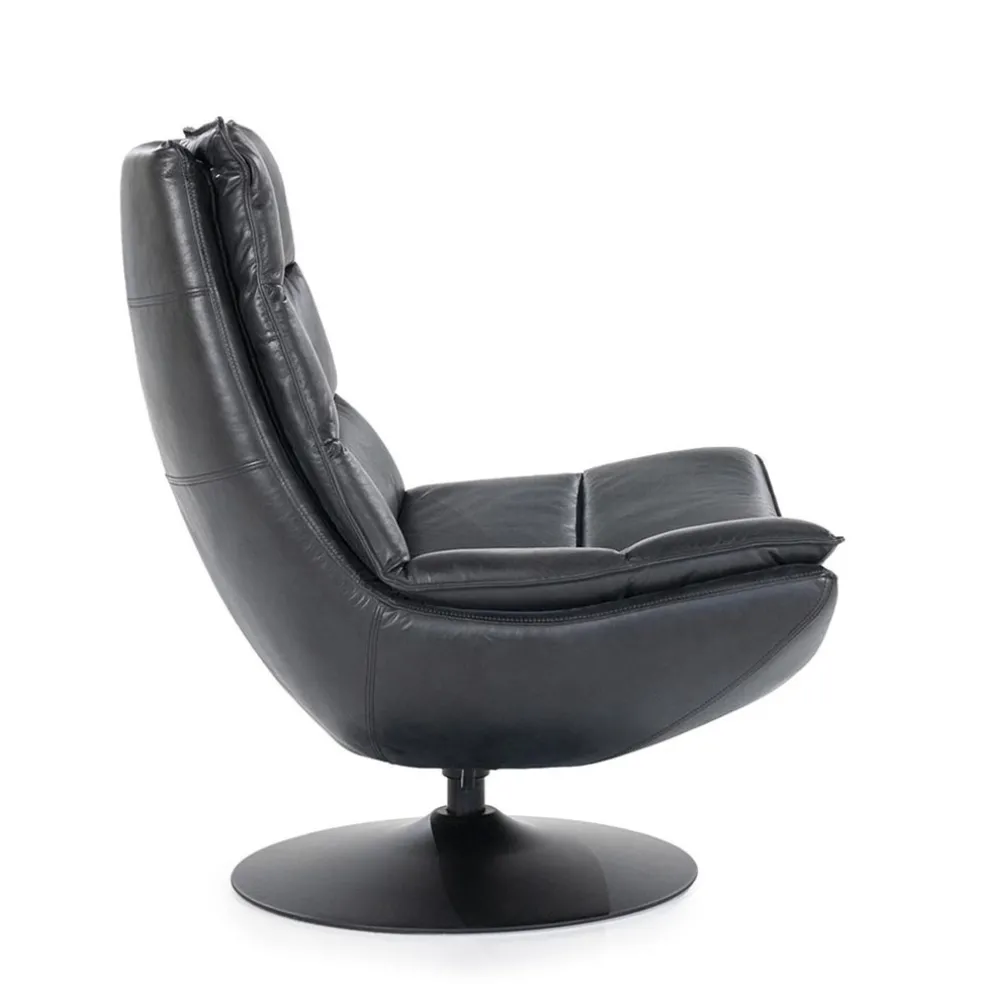 Fauteuil Sven leder - zwart
