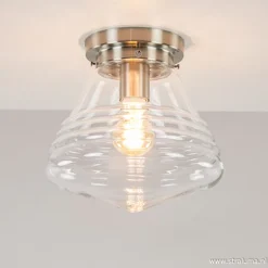 Glazen plafondlamp helder Art Deco