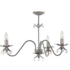 Grijze kroonluchter met bloem/kristal