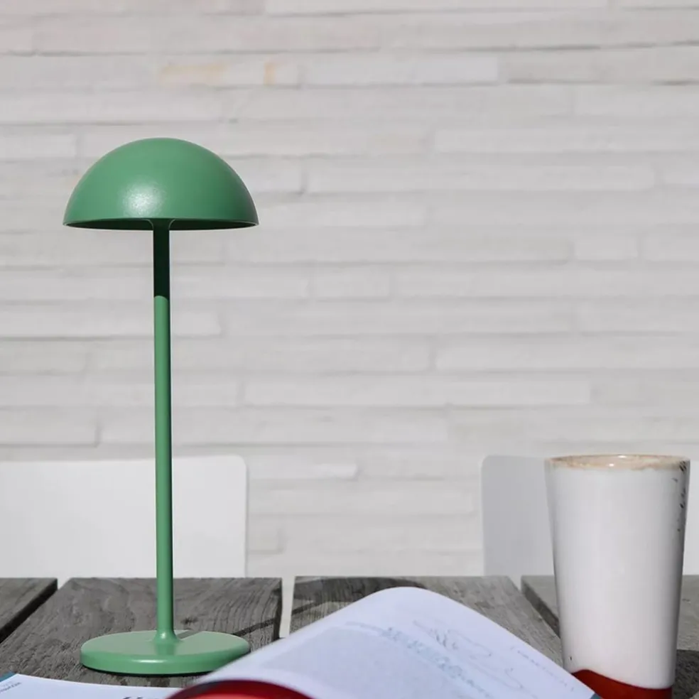 Groene LED buitenlamp op batterij oplaadbaar