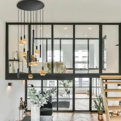 Grote design hanglamp / videlamp zwart Ø100 cm