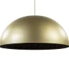 Grote design hanglamp koepel mat goud met zwart 90 cm