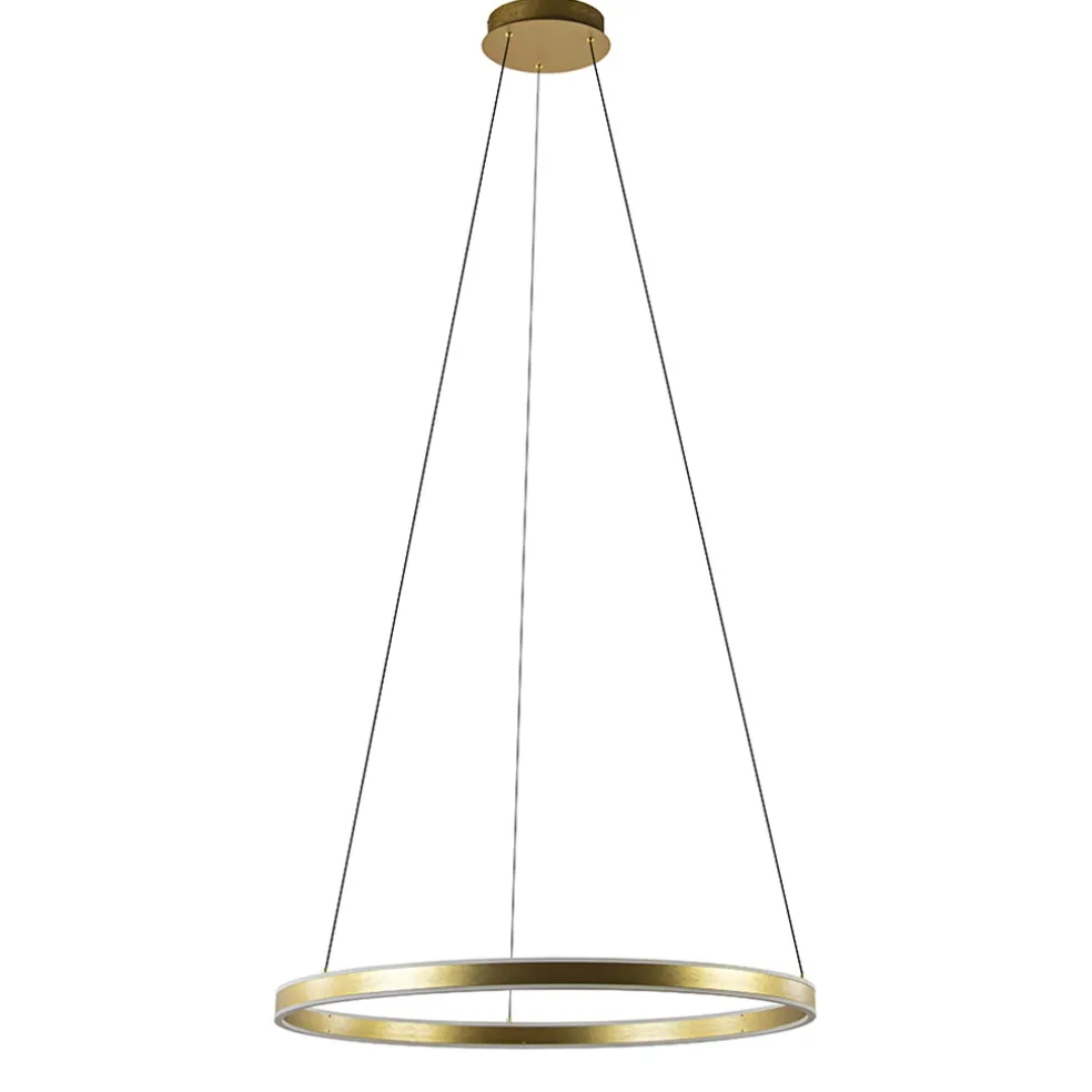 Grote design hanglamp LED gouden ring