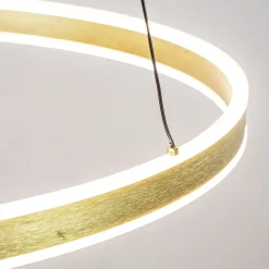 Grote design hanglamp LED gouden ring