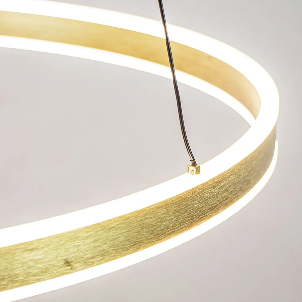 Grote design hanglamp LED gouden ring