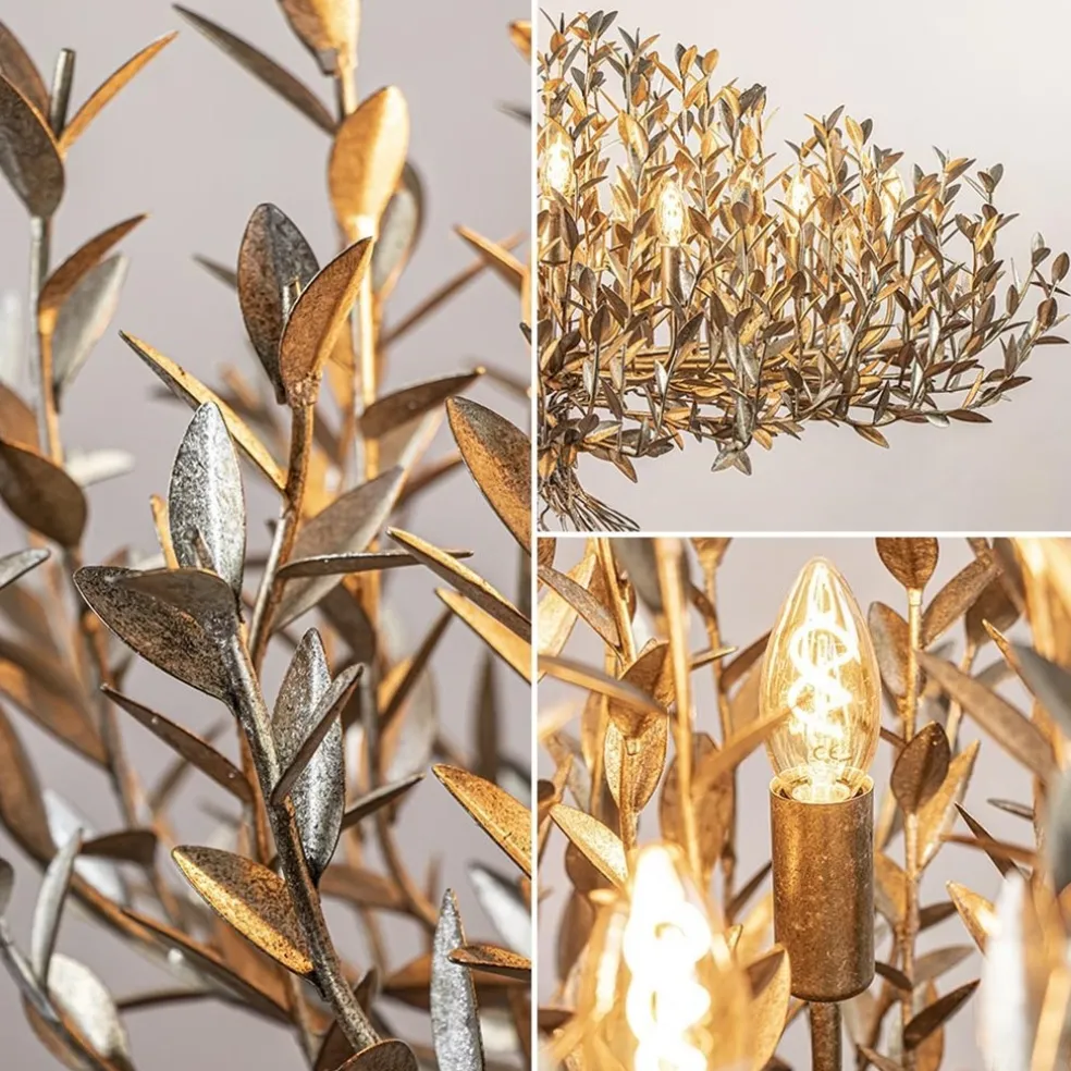 Grote design hanglamp ovaal oud zilver