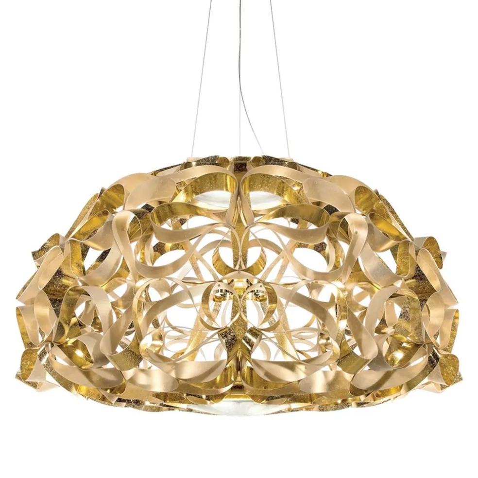 Grote design hanglamp Quantica goud