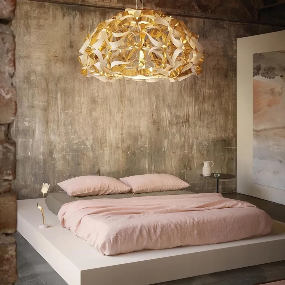 Grote design hanglamp Quantica goud