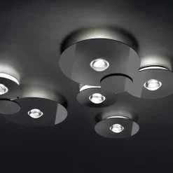 Grote design LED plafondlamp Bugia Mega glossy zwart